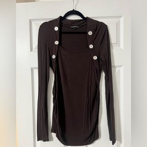 Brown Long Sleeve Top